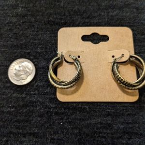 Goldfish, infused hoop earrings brushed with black